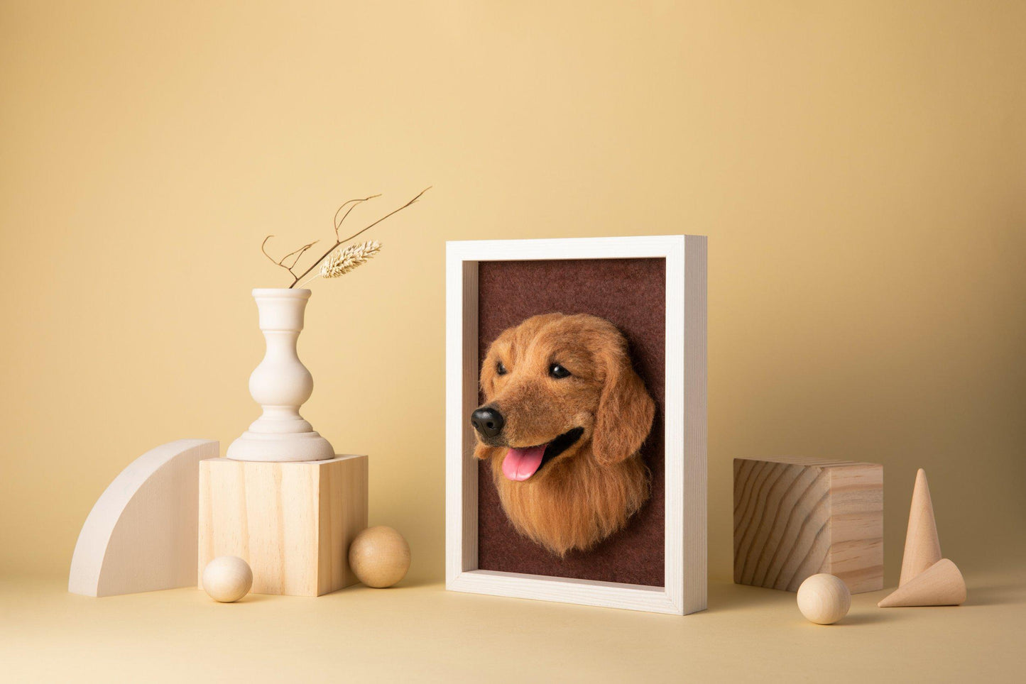 framed dog replica portrait