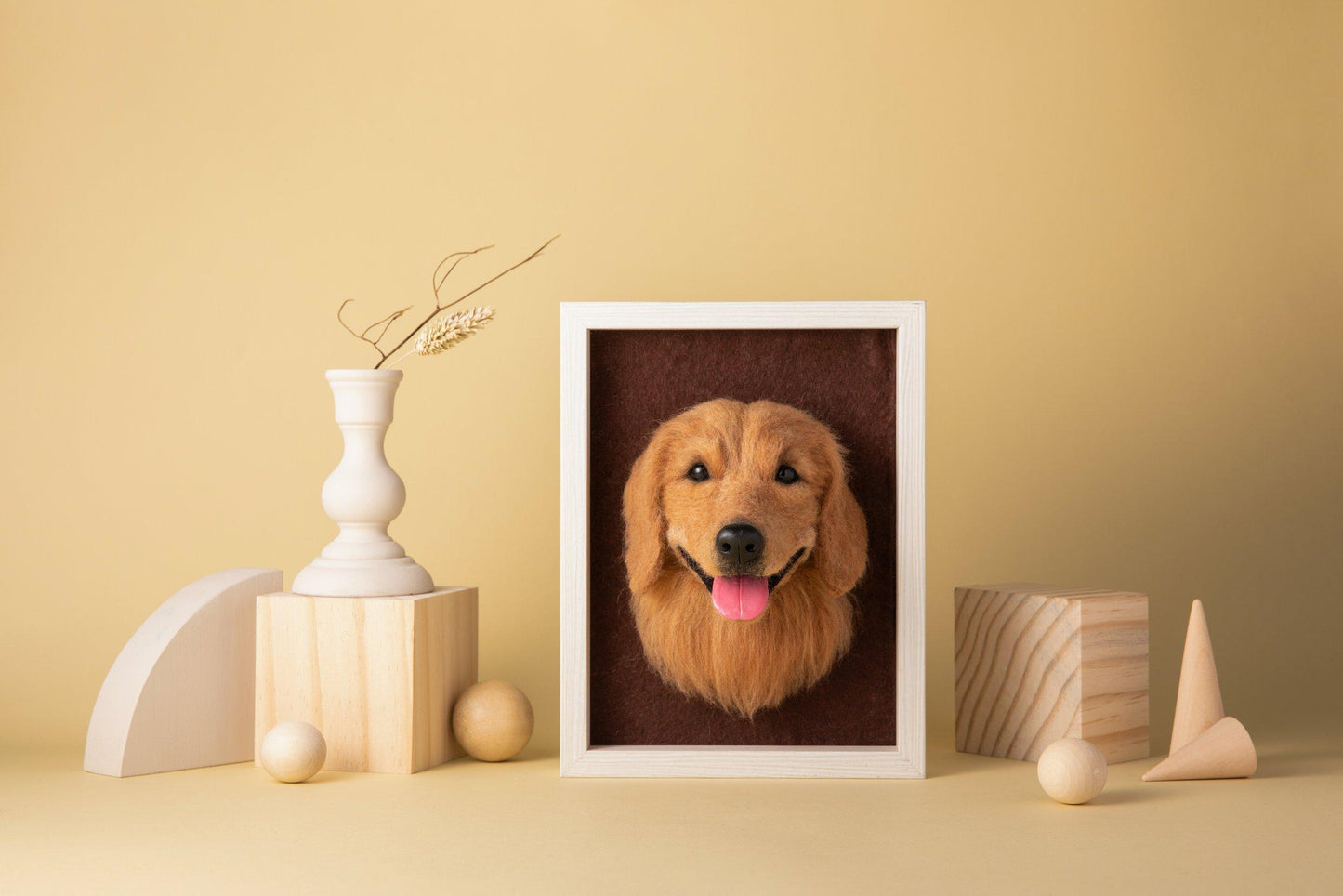 felted dog pet portrait